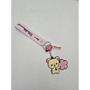 NEW San-X Rilakkuma Korilakkuma Cherry Blossom Sakura Keychain Strap Round 1